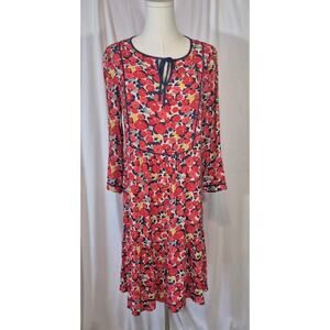 Cath Kidston Floral Red Blue Mini Dress US 8